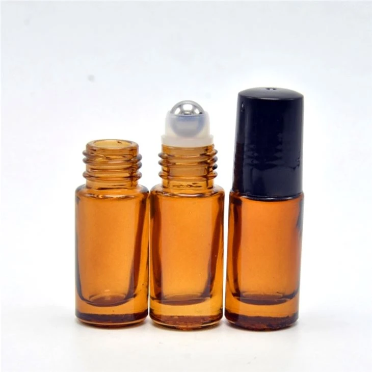 Amber Glass Roller Bottles 5ml